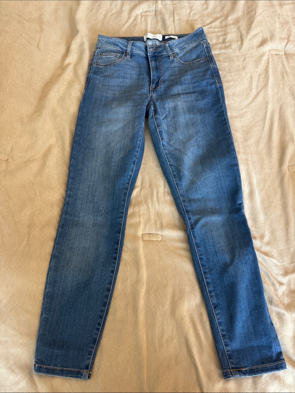 Stretch Skinny Jeans in Medium Blue Wash